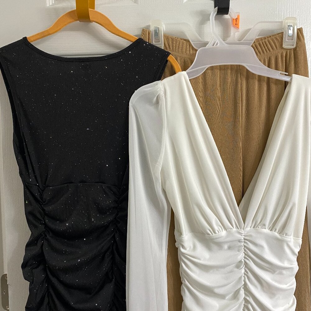 Lk New ~2 Bodycon Mini Dresses~Sm-1Blk~1Wht - Picture 6 of 16